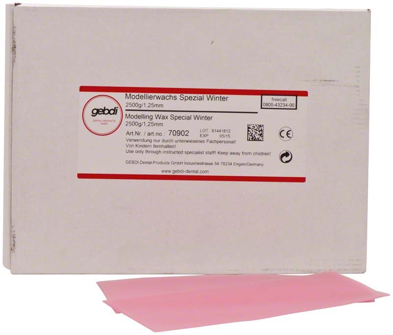 Modellierwachs Spezial Winter 2500g, rosa Plattenwachs in weißer Verpackung