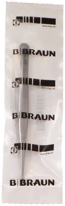 Anatomische Pinzette 14,5 cm in steriler Verpackung von Aesculap.