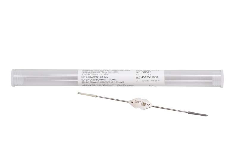 Doppelendige BOWMAN Sonde mit flexibler Spitze und transparenter Verpackung.