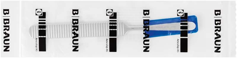 Raspatorium Williger, 8mm, in steriler Verpackung mit blauem Griff.