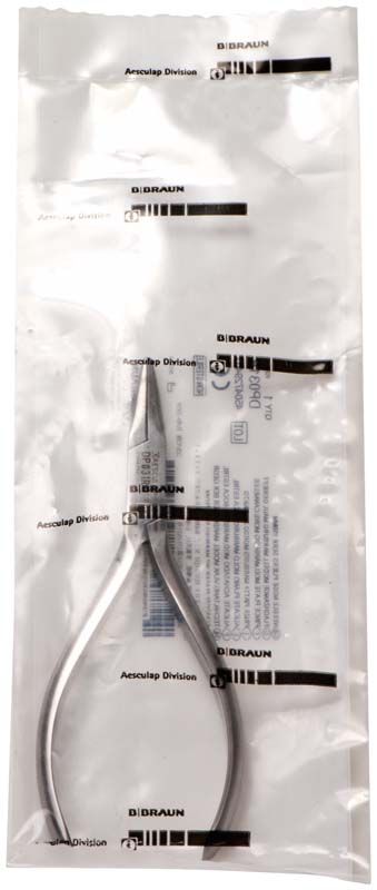 Flachzange 14cm in steriler Verpackung für zahnärztliche Prothetik.