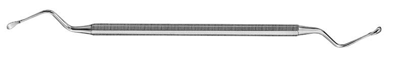Zahnmedizinisches Instrument Scharfer Löffel LUCAS groß aus Edelstahl.