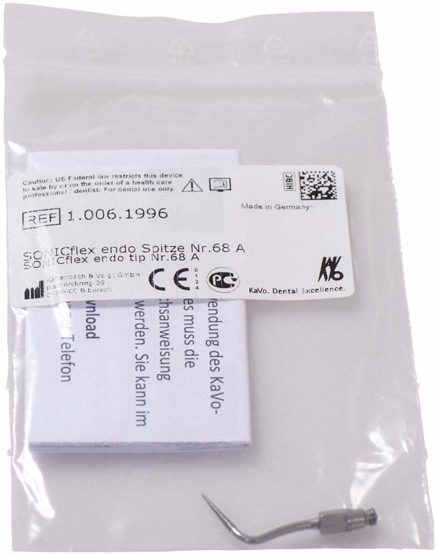 SONICflex endo Spitze Form 68A konisch 112° in transparenter Verpackung.