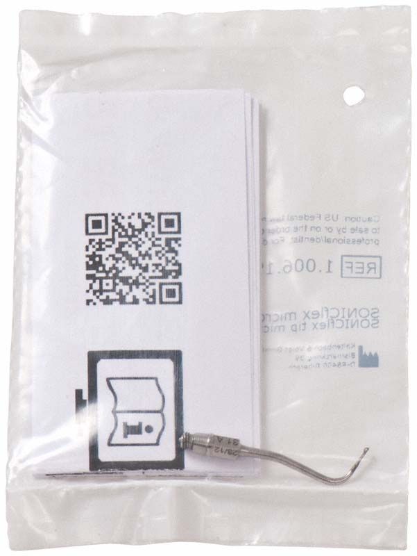 SONICflex micro Spitze Nr. 31A distal in Kunststoffverpackung mit QR-Code.
