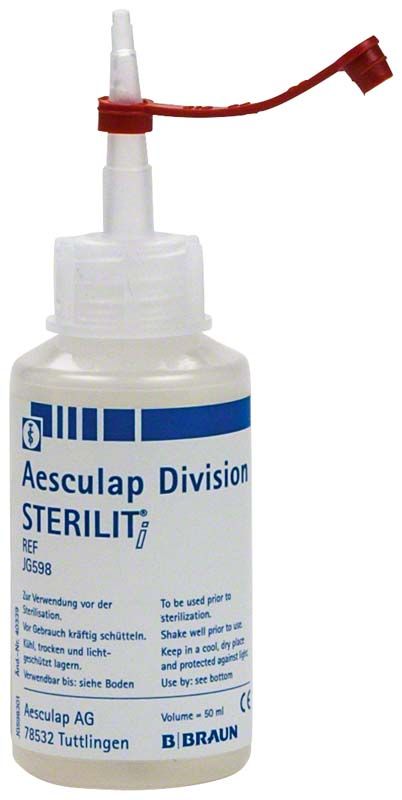 Sterilit® i Pflegeöle 50ml Flasche mit rotem Sicherheitsverschluss.