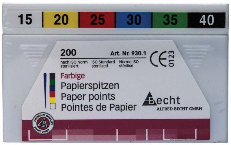 Farbige Papierspitzen Gr. 015-040, 200er Packung, Alfred Becht.