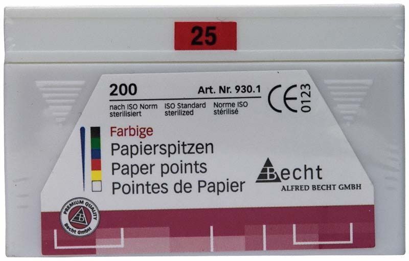 Farbige Papierspitzen Gr. 025 rot, 200 Stück, Verpackung von Becht.
