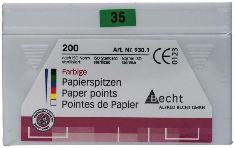 Farbige Papierspitzen Gr. 035 von Alfred Becht in Verpackung.
