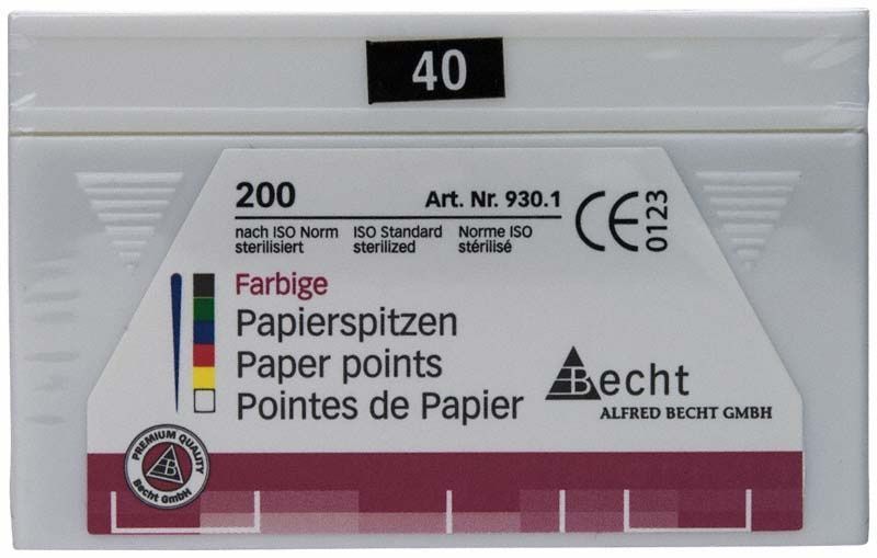 Farbige Papierspitzen Gr. 040 schwarz, 200 Stück, Verpackungsvorderseite.