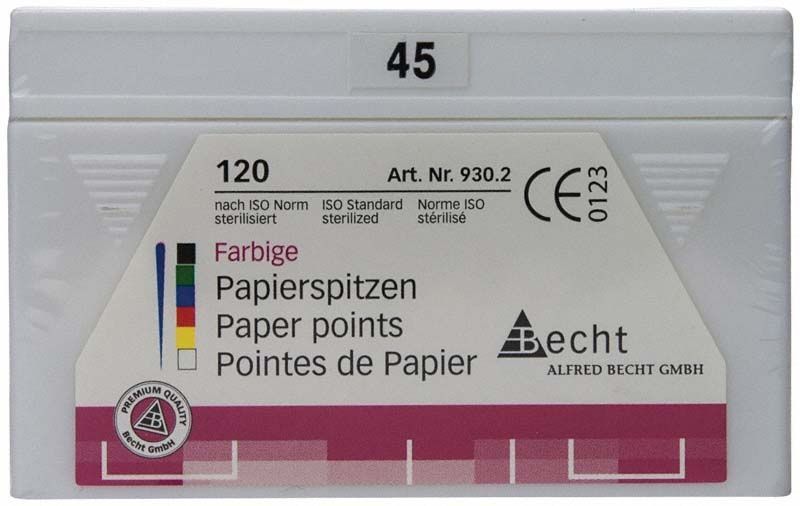 Farbige Papierspitzen Gr. 045 in weißer Verpackung, 120 Stück.