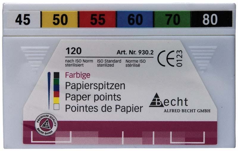 Weiße und schwarze Papierspitzen, Größe 45-80, in 120er Packung.