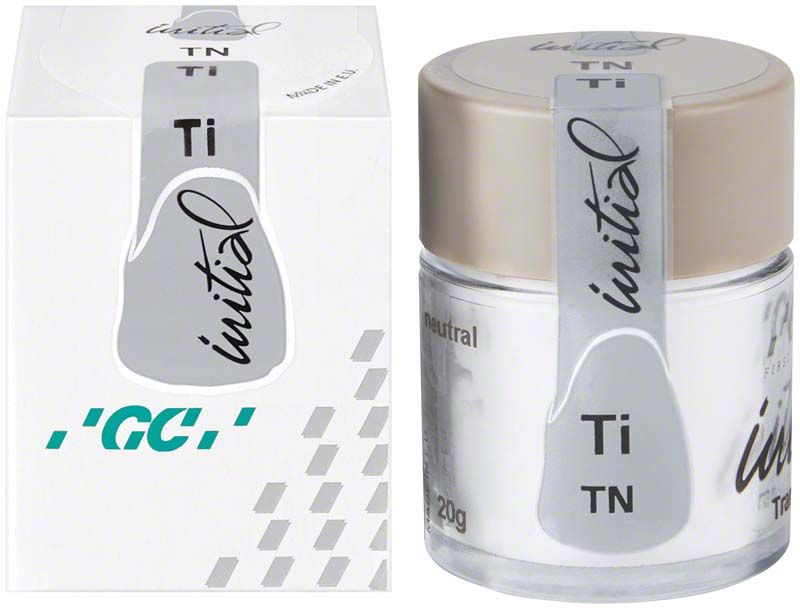 Transparente Zahntechnik-Keramik GC Initial Ti Translucent TN in Verpackung.