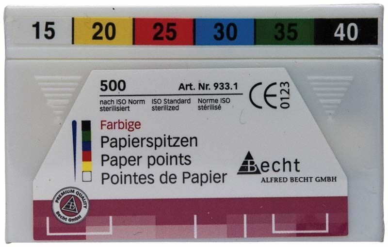 Farbige Papierspitzen Gr. 015-040, 500 Stück, Alfred Becht.