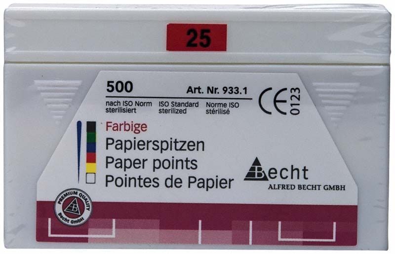 Farbige Papierspitzen Größe 025 rot, 500er-Packung von Alfred Becht.