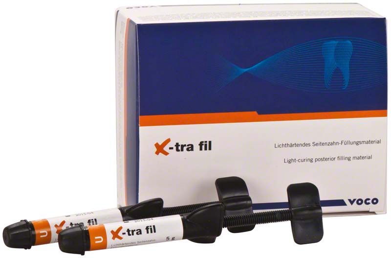 Lichthärtendes Hybridcomposite x-tra fil® Spritze, 10 x 5g, mit Verpackung.