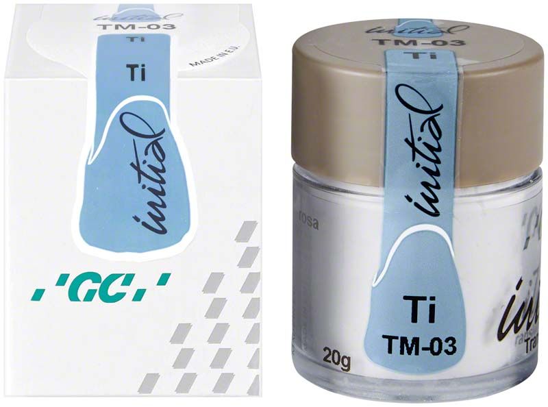 GC Initial Ti Translucent Modifier TM-03 im Glasbehälter mit Verpackung.