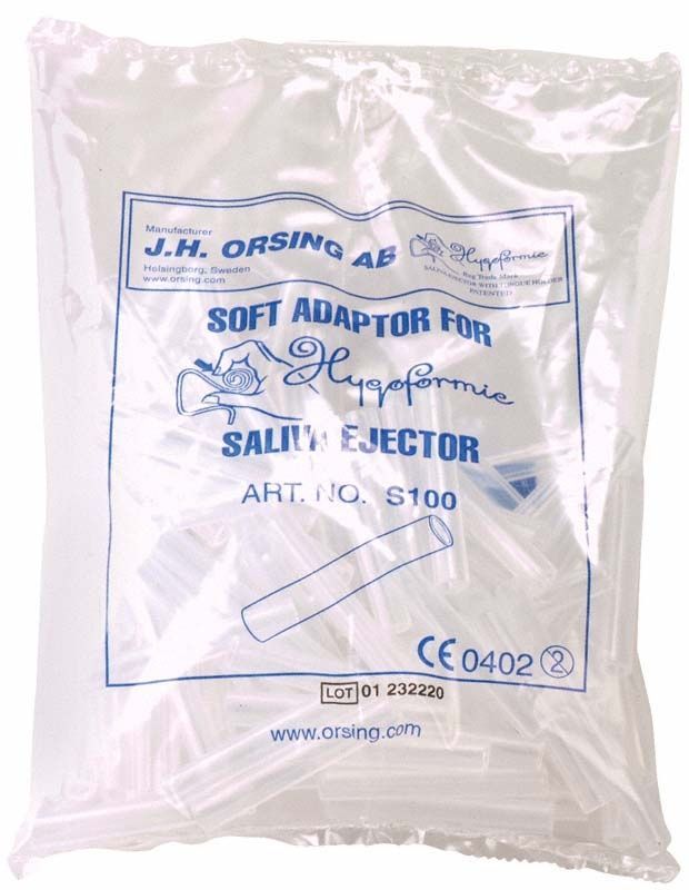 Hygoformic Adapter soft S100 in transparenter Verpackung mit Aufschrift.
