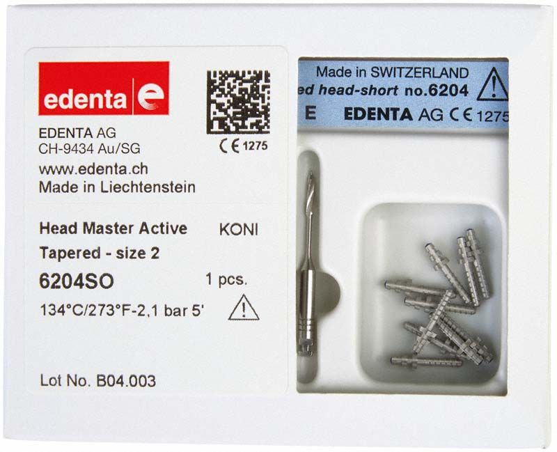 Head Master Active konisch Gr.2, kurz in Verpackung mit Ersatzteilen.