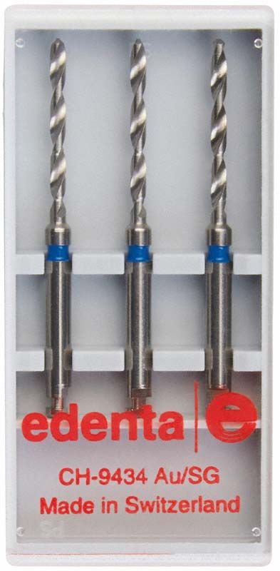 Drei lange HeadMaster Bohrer Gr. 2 in Kunststoffverpackung.