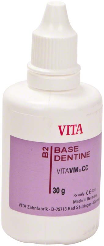 VITA VITAVM®CC BASE DENTINE B2, 30g Flasche mit lila Etikett.