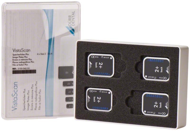 VistaScan Speicherfolien Plus Größe 2 in Originalverpackung, 4 Stück.