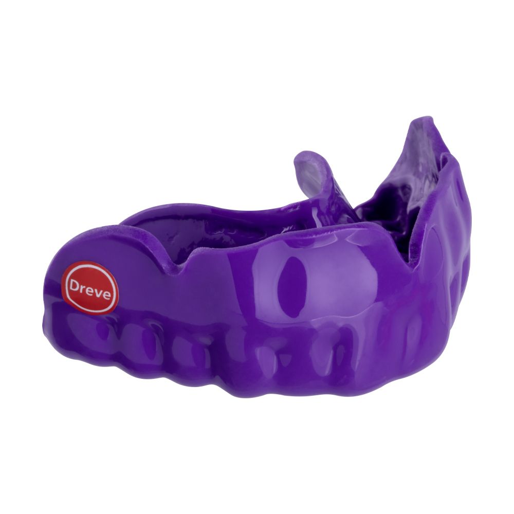 Lila Drufosoft®colour Mundschutz 120x3mm mit Dreve-Logo.