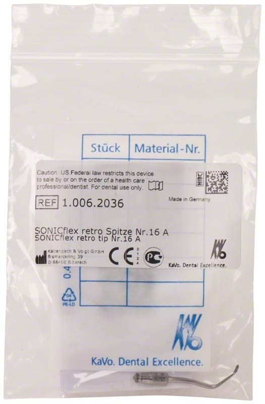 SONICflex retro Spitze Nr. 16A in transparenter Verpackung.