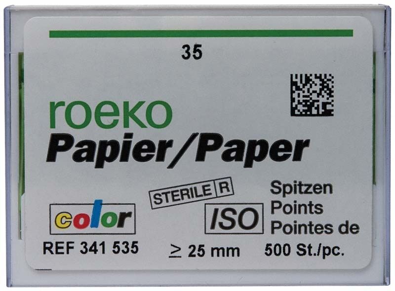 Roeko Papierspitzen Gr. 035, grüne Verpackung, 500 Stück, ISO-zertifiziert.