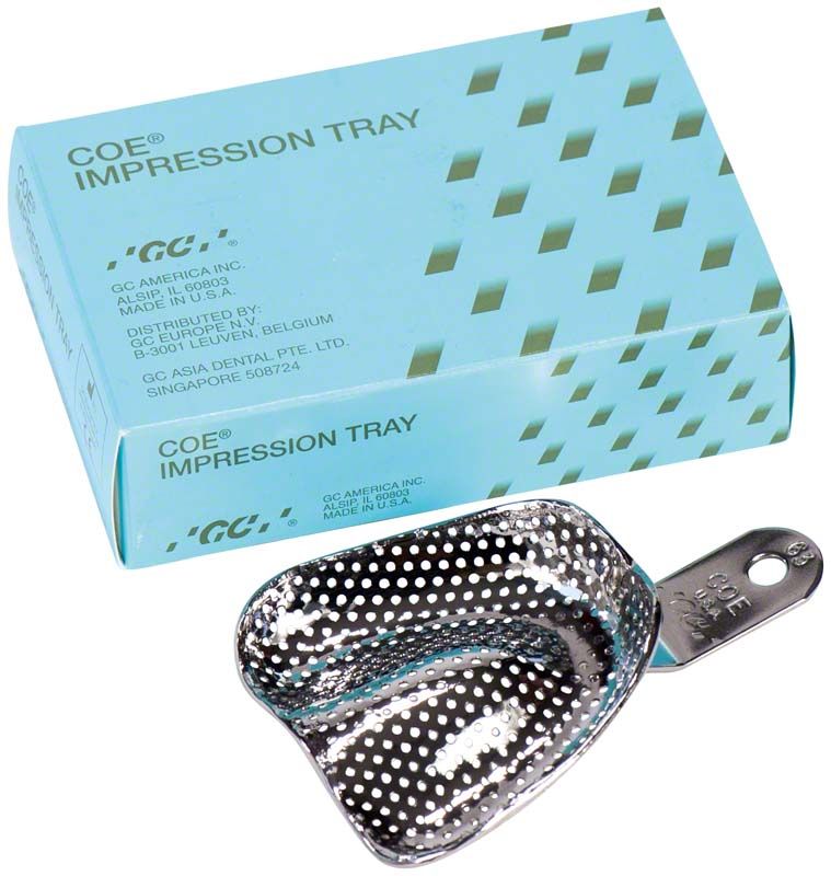 Metall-Löffel Gesamtbogen unbezahnt mit Verpackung im Hintergrund.