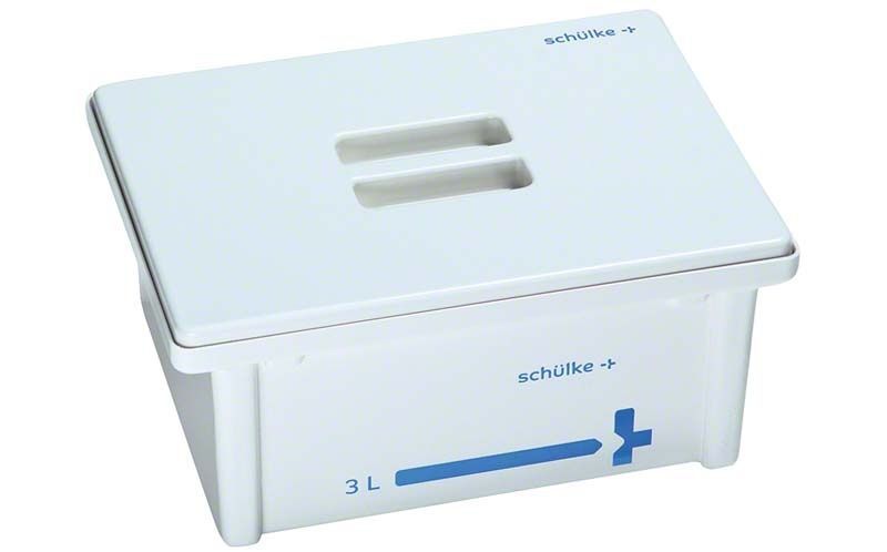 Desinfektionswanne basic 3 Liter mit weißem, geschlossenem Deckel von Schülke.