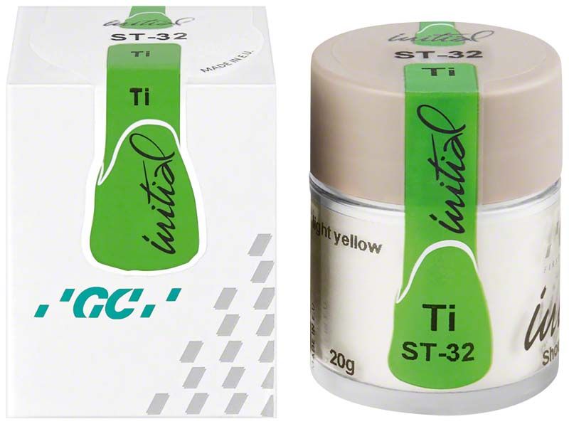 Transparente Zahnkeramikmasse GC Initial Ti Shoulder Transparent ST-32 in Verpackung.