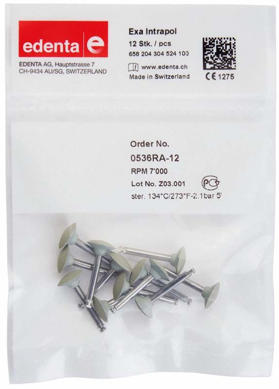 Exa Intrapol Uni Polierer 0536 weiß, 12 Stück in Verpackung.