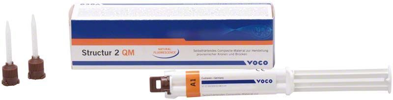 Struktur 2 QM Spritze A1 mit Verpackung und zwei Mischkanülen.