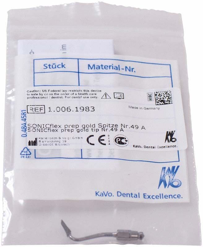 SONICflex prep gold Spitze Form 49A auf Verpackung gezeigt
