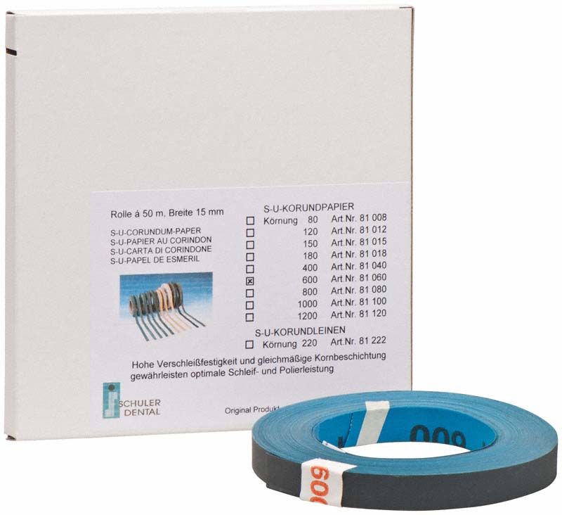 S-U-Korundpapier Körnung 600 in Verpackung mit Etikettendetails.
