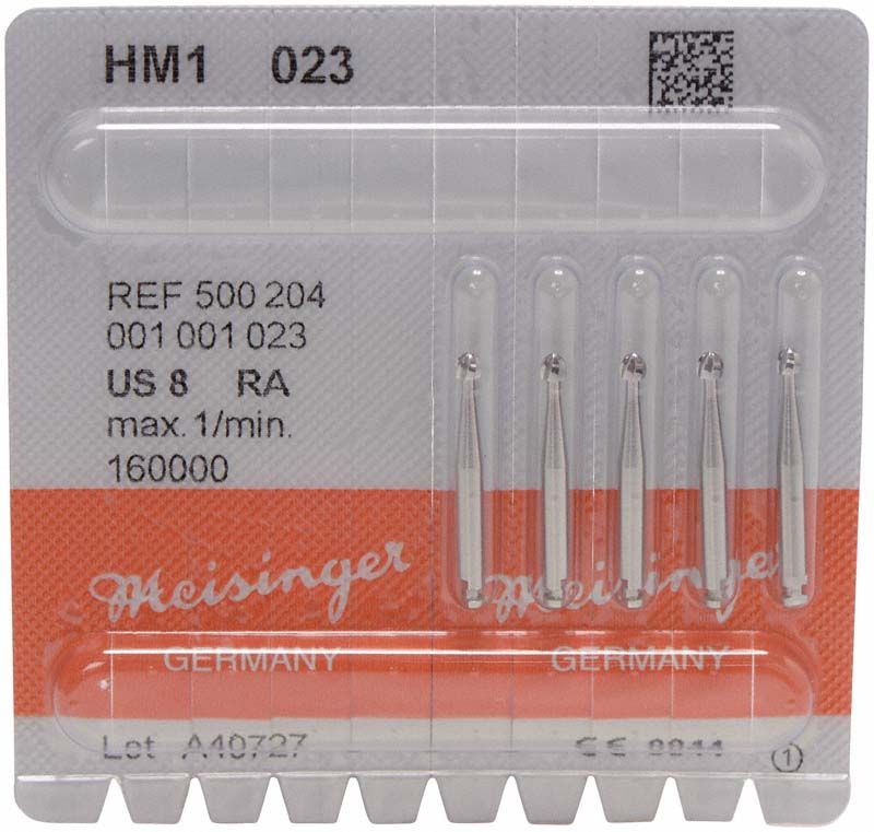 Verpackung von Hartmetallbohrer HM1 023 RA mit fünf Bohrern.