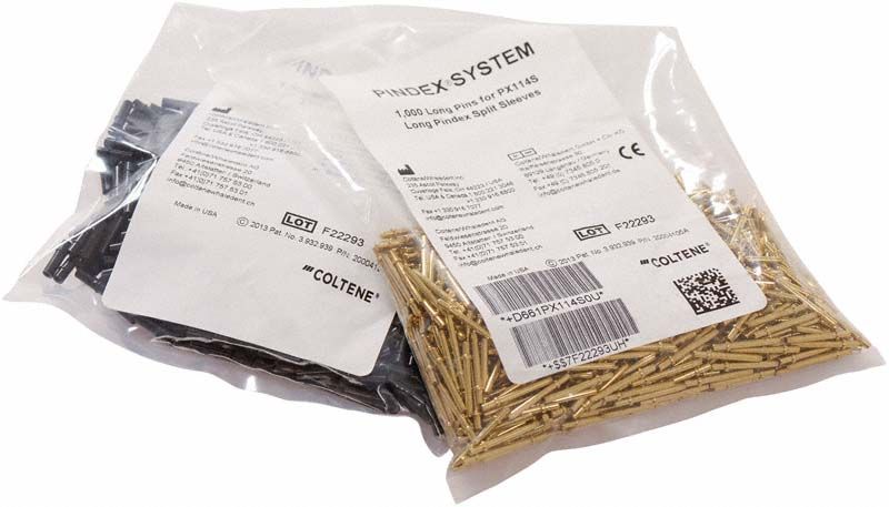 1.000 lange Pindex-Pins in transparenter Verpackung.