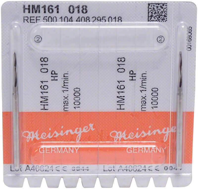 Lindemannfräser HM161 018 HP in transparenter Blisterverpackung.
