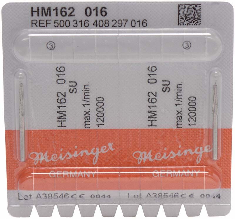 Verpackung von Lindemannfräser HM162 016 FGXL mit Meisinger-Logo.