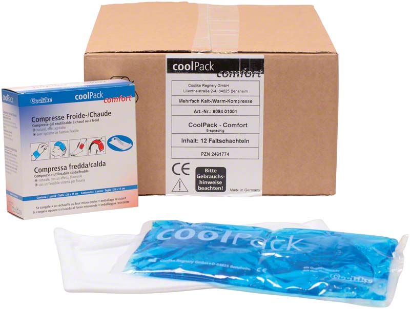 Kühl- und Wärmekissen coolPack comfort von medic-star mit Verpackung.