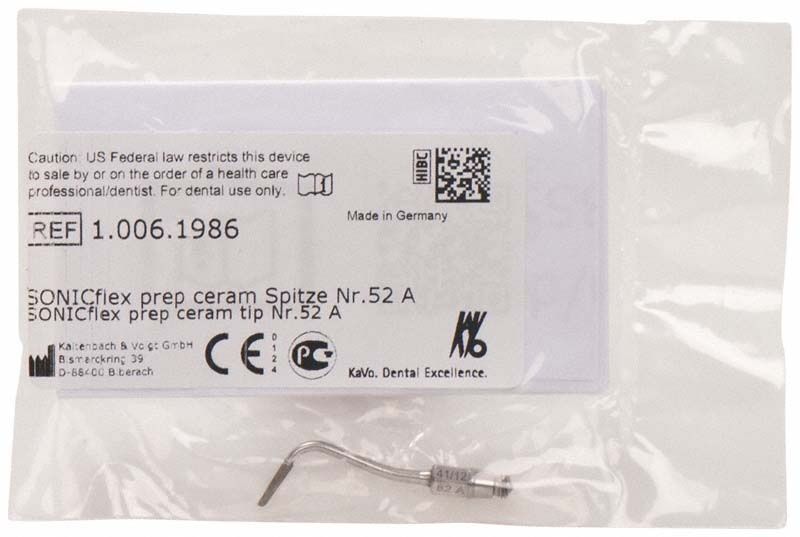 SONICflex prep ceram Spitze Nr. 52A in transparenter Verpackung.