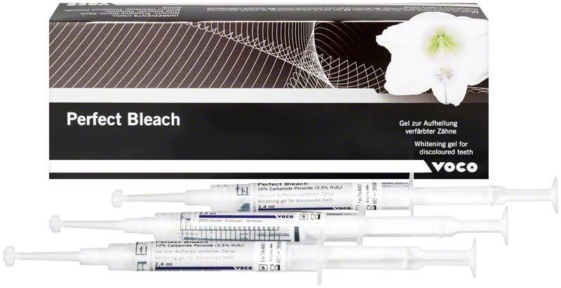 Perfect Bleach 10% Spritzen Refill mit Verpackung und drei Spritzen.