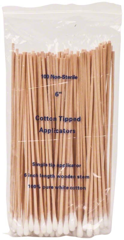 Unigloves Wattestäbchen in transparenter Verpackung mit kleinem Kopf und flexiblem Stiel.