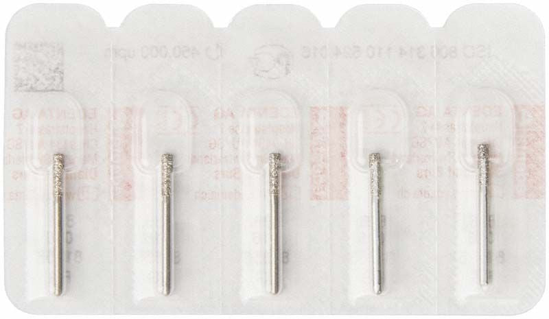 Blisterpackung mit vier Diamant-FG-836-016-Zahnarztbohrern.