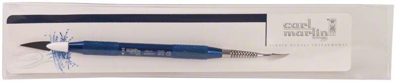 Blaues Greenstein Modellierinstrument 1191C mit feiner Spitze in Verpackung.