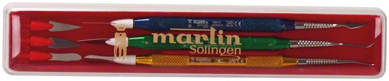 Greenstein Modellierinstrument 3er Set in roter Verpackung.