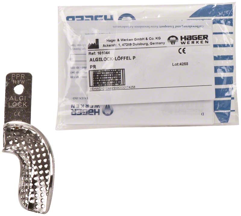 Metalllöffel für Abdrucknahme, perforiert, ALGILOCK®-LÖFFEL PPR rechts.