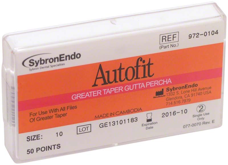 Autofit Guttaperchaspitzen .10 Packung mit 50 Spitzen.