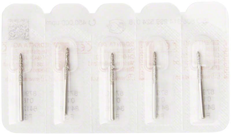 Diamant FG 879K 018 Dentalbohrer in Blisterverpackung.