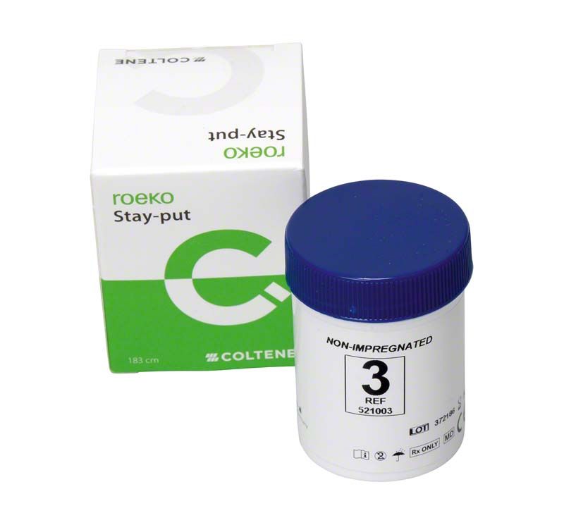 Behälter mit blauem Deckel und Verpackung der Stay-put ungetränkt Gr. 3 stark.